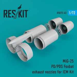 RESKIT RSU72-0043 Buses d&amp;#39;échappement MiG-25 PD/PDS Foxbat pour ICM 1/72