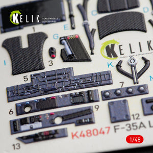 KELIK K48047 F-35A LIGHTNING II INTERIOR 3D DECALS FOR KITTY HAWK KIT 1/48 – imagen 4