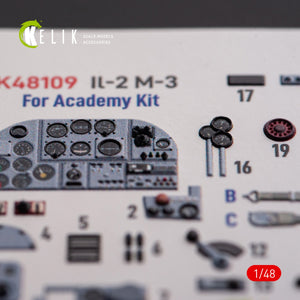 KELIK K48109 IL-2M3 - interior 3D decals for Academy/Accurate Miniatures kit 1/48 – imagen 6