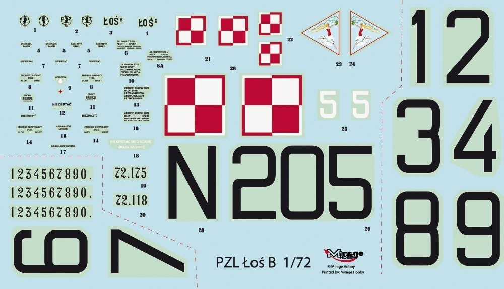 Mirage Hobby 872092 PZL-37B &amp;#39;ŁOŚ&amp;#39; Polski Samolot Bombowy 1/72 Model set – immagine 2