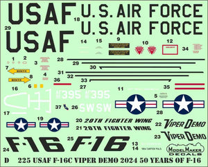 Décalcomanies ModelMaker D48225 USAF F-16C Viper Démo 2024 50 ans du F-16 1/48 – image 2