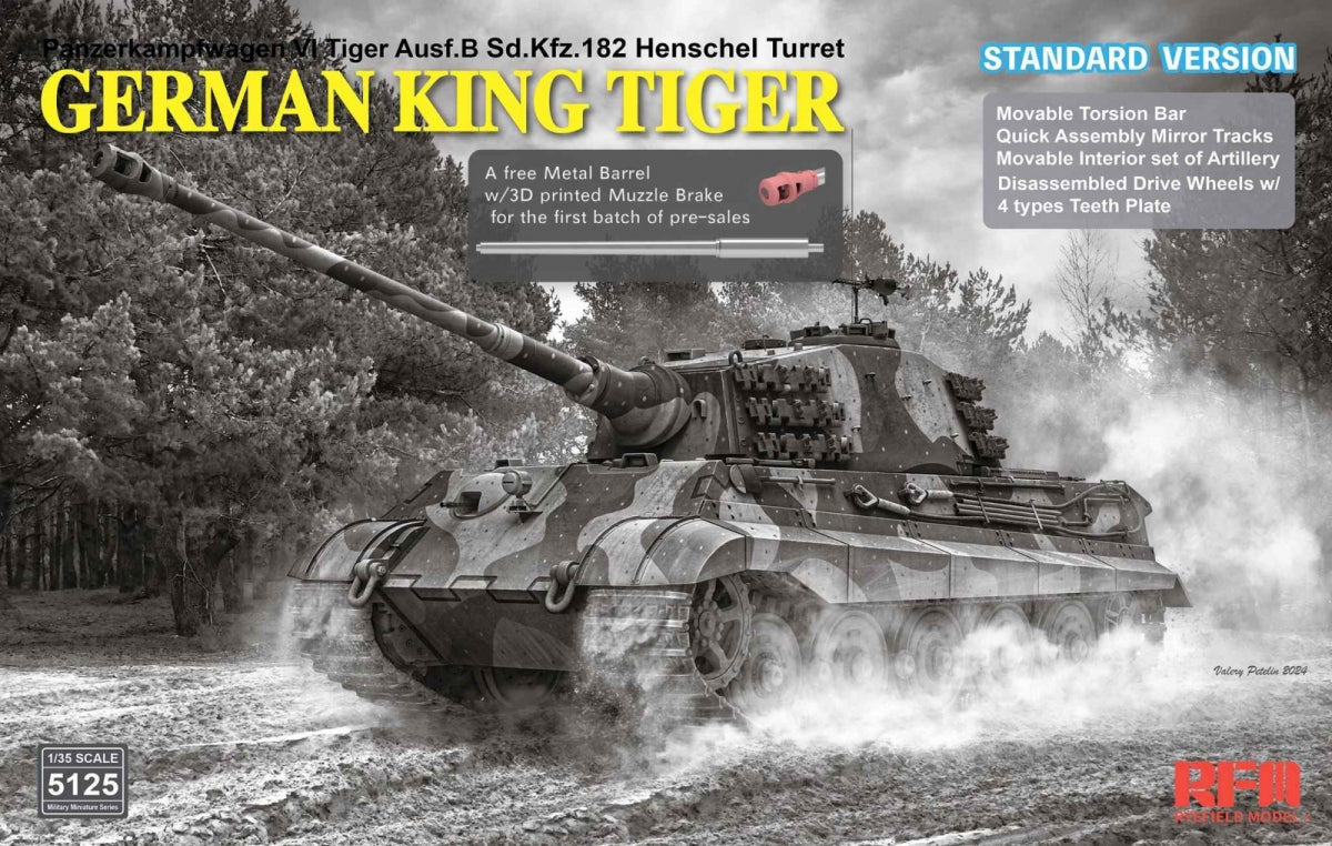 Rye Field Model 5125 German King Tiger Ausf.B Sd.Kfz.182 Henschel Turret 1/35