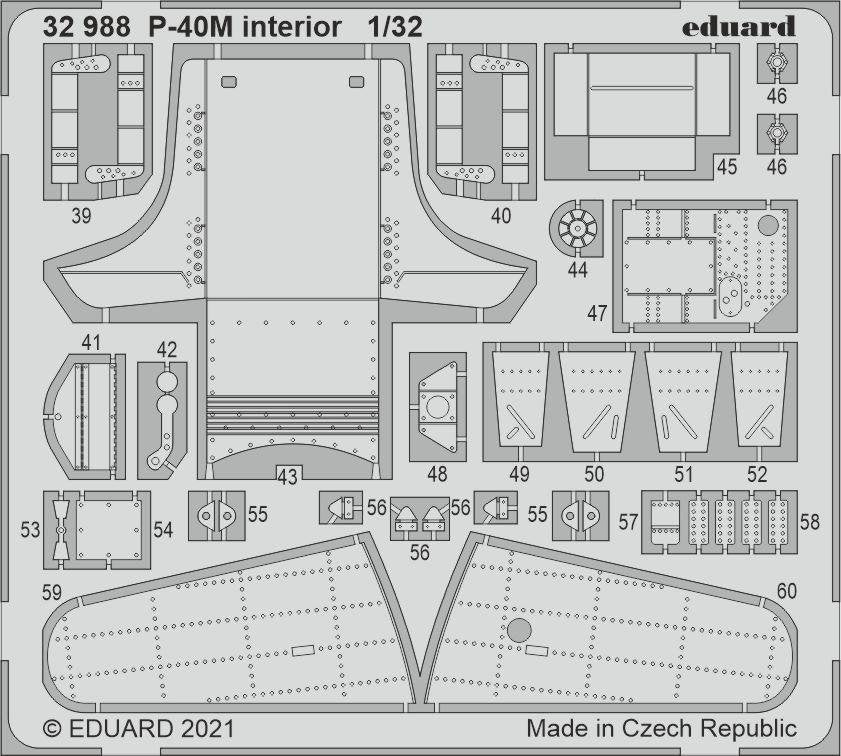 Eduard 32988 P-40M interior TRUMPETER 1/32 – image 2