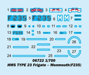 Trumpeter 06722 HMS TYPE 23 Frigate – Monmouth(F235) 1/700 – immagine 3