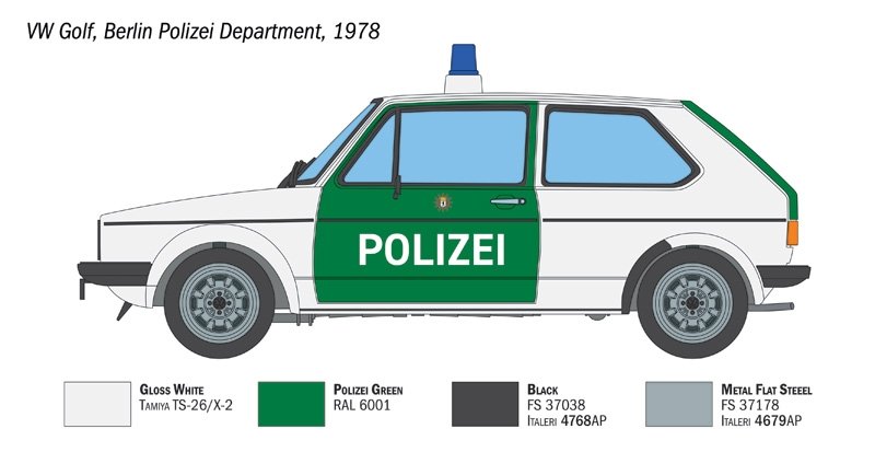 Italeri 3666 VW Golf Polizei 1/24 – imagen 4