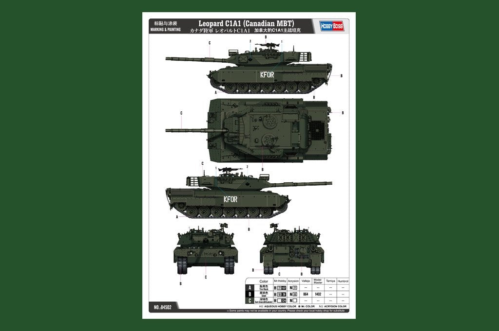 Hobby Boss 84502 Leopard C1A1 (Canadian MBT) 1/35 – imagen 3