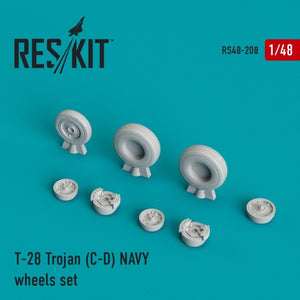 RESKIT RS48-0208 T-28 Trojan (CD) Jeu de roues de la Marine 1/48