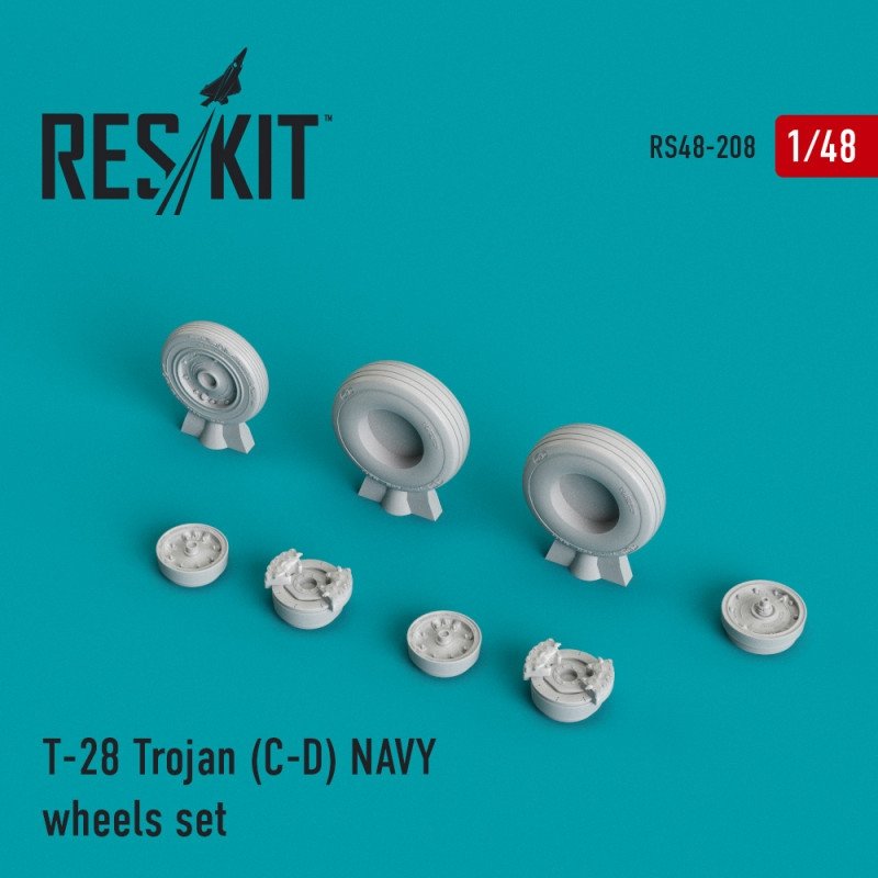 RESKIT RS48-0208 T-28 Trojan (CD) Jeu de roues de la Marine 1/48
