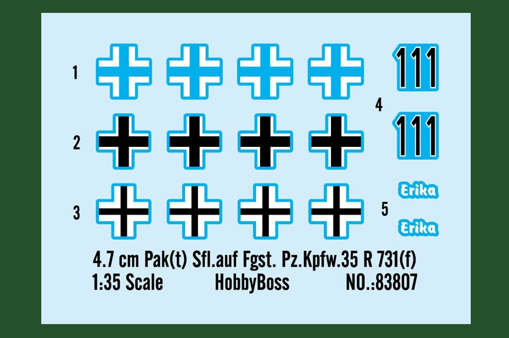 Hobby Boss 83807 4.7 cm Pak(t) Sfl.auf Fgst. Pz.Kpfw.35 R 731(f) 1/35 – imagen 4