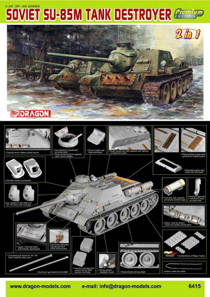 Dragon 6415 Chasseur de chars soviétique SU-85M (1/35)  – image 2