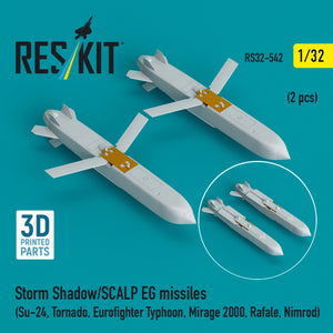 RESKIT RS32-0542 Storm Shadow/SCALP EG missiles (2 pcs) (Su-24, Tornado, Eurofighter Typhoon, Mirage 2000, Rafale, Nimrod) (3D Printed) 1/32