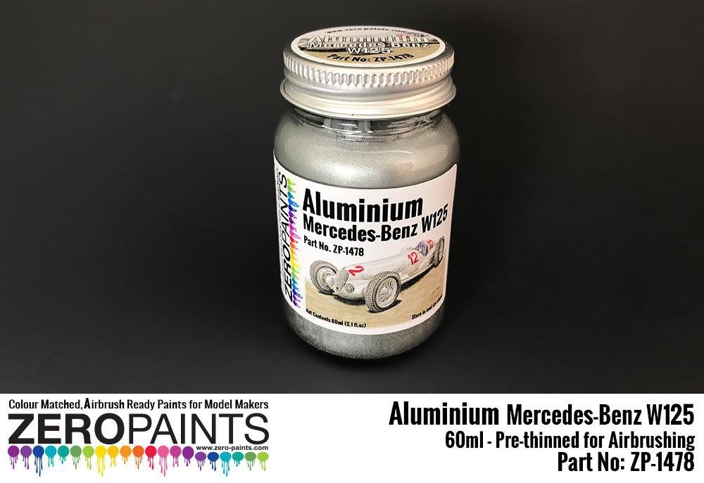 Peinture aluminium Zero Paints ZP-1478 pour Mercedes-Benz W125, 60 ml