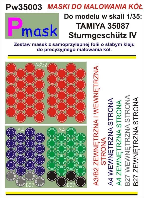 Masque P PW35003 STURMGESCHUTZ IV TAMIYA 35087 (1/35)