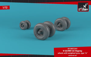 Armory Models AW72341 V-22/MV-22 Osprey wheels w/ weighted tires type “a” 1/72 – imagen 2