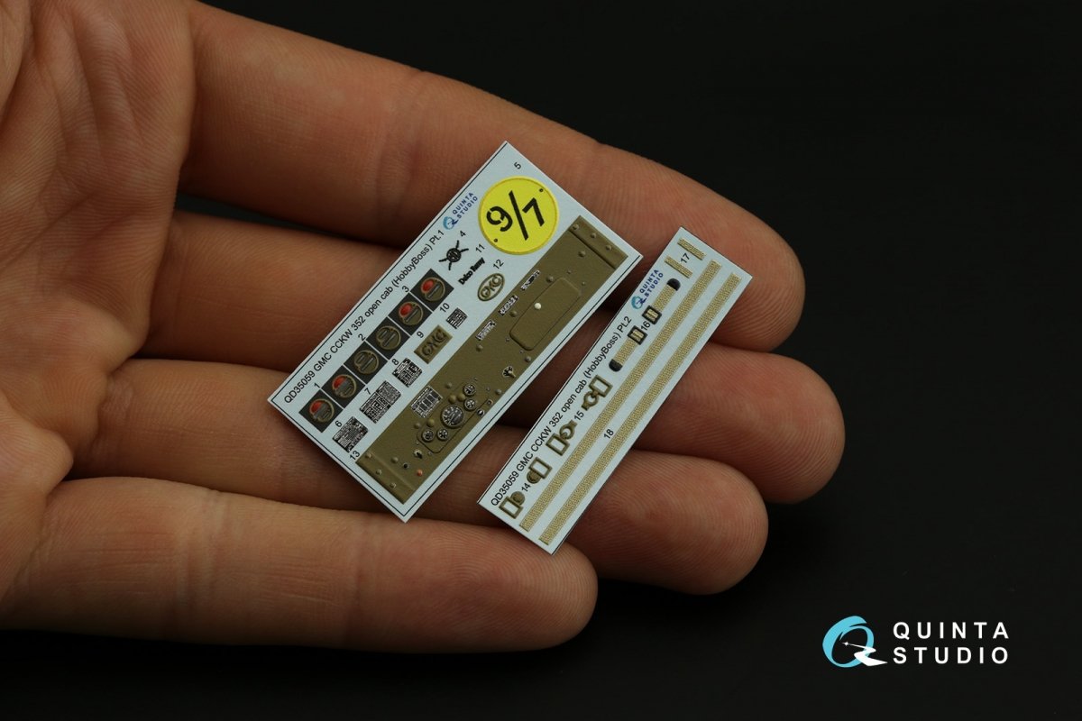Quinta Studio QD35059 GMC CCKW 352 Open Cab 3D-Printed &amp;amp; coloured Interior on decal paper (HobbyBoss) 1/35 – imagen 7