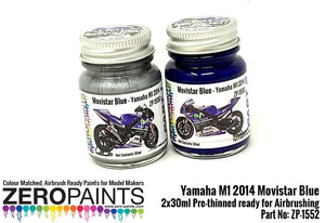 Zero Paints ZP-1552 Yamaha M1 2014 Movistar Blue Paint Set 2x30ml – imagen 2