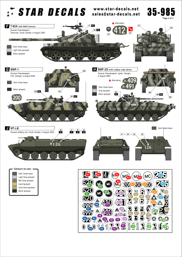 Star Decals 35-985 South Ossetia War 2008 1 1/35 – imagen 2