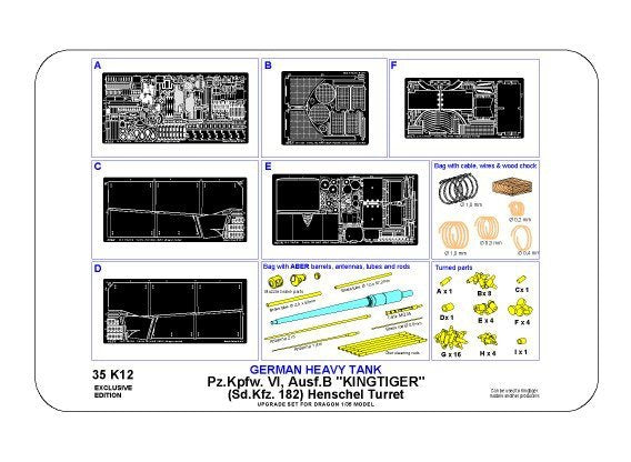 Aber 35K12 Pz.Kpfw. VI, Ausf.B (Sd.Kfz. 182) King Tiger (Henschel Turret) 1/35 – imagen 15