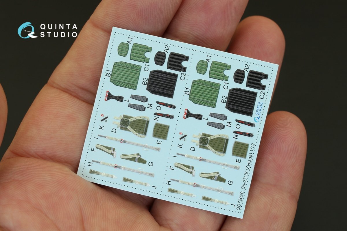 Quinta Studio QD72020 Su-27UB 3D-Printed &amp;amp; coloured Interior on decal paper (for Zvezda kit) 1/72 – imagen 4