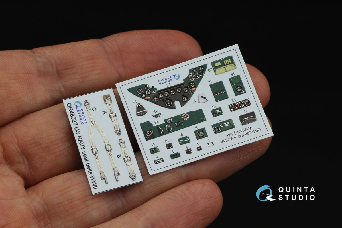 Quinta Studio QD48538 F4F-4 Wildcat 3D-Printed &amp;amp; coloured Interior on decal paper (Academy) 1/48 – imagen 3