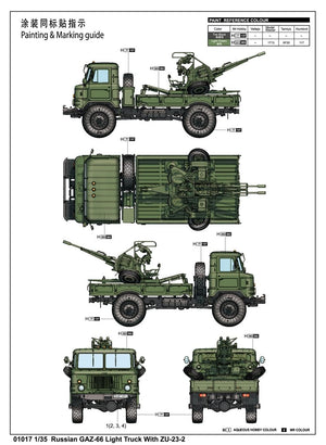 Trumpeter 01017 Russian GAZ-66 Light Truck with ZU-23-2 – Bild 3