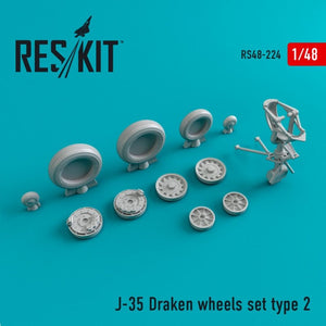 RESKIT RS48-0224 J-35 Draken wheels set type 2 1/48