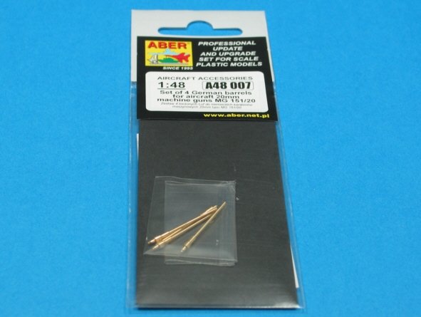 Aber A48 007 Ensemble de 4 canons pour mitrailleuses de 20 mm MG 151/20 d&amp;#39;avions allemands (1/48) – image 4