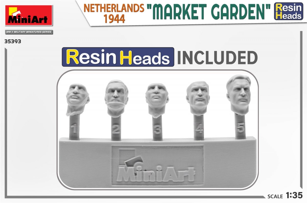 MiniArt 35393 MARKET GARDEN NETHERLANDS 1944. RESIN HEADS 1/35 – imagen 2