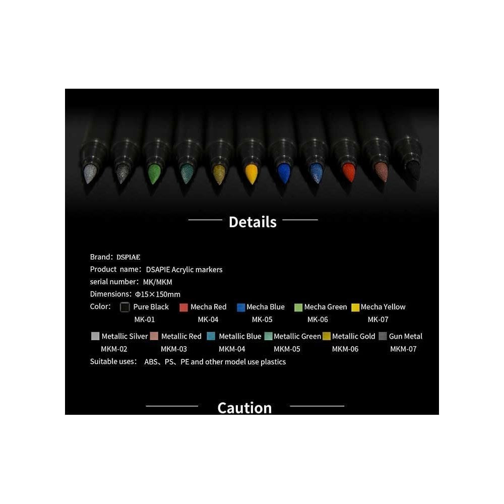 DSPIAE MKM-02 Acrylic Metallic Silver Soft Tipped Marker – imagen 3