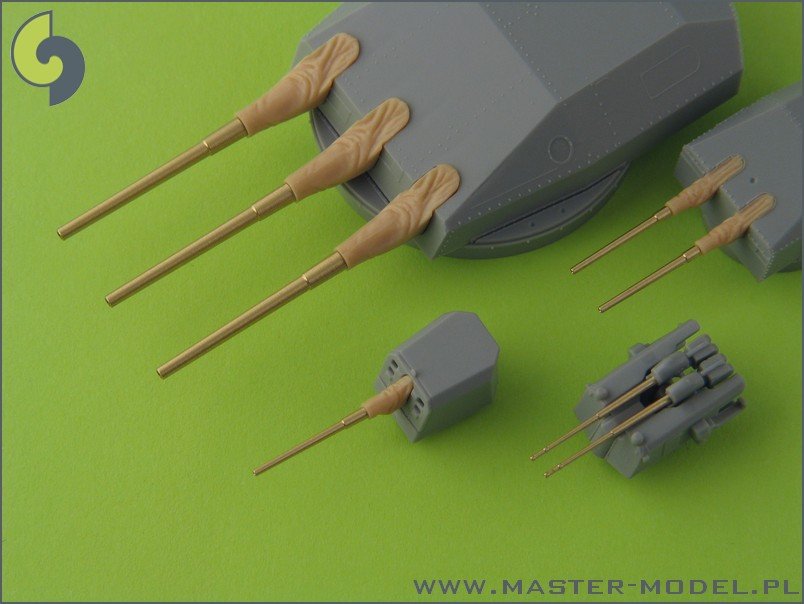 Master SM-350-058 Scharnhorst armament with blastbags - 28cm (9pcs), 15cm (12pcs), 10,5cm (14pcs) barrels – imagen 6