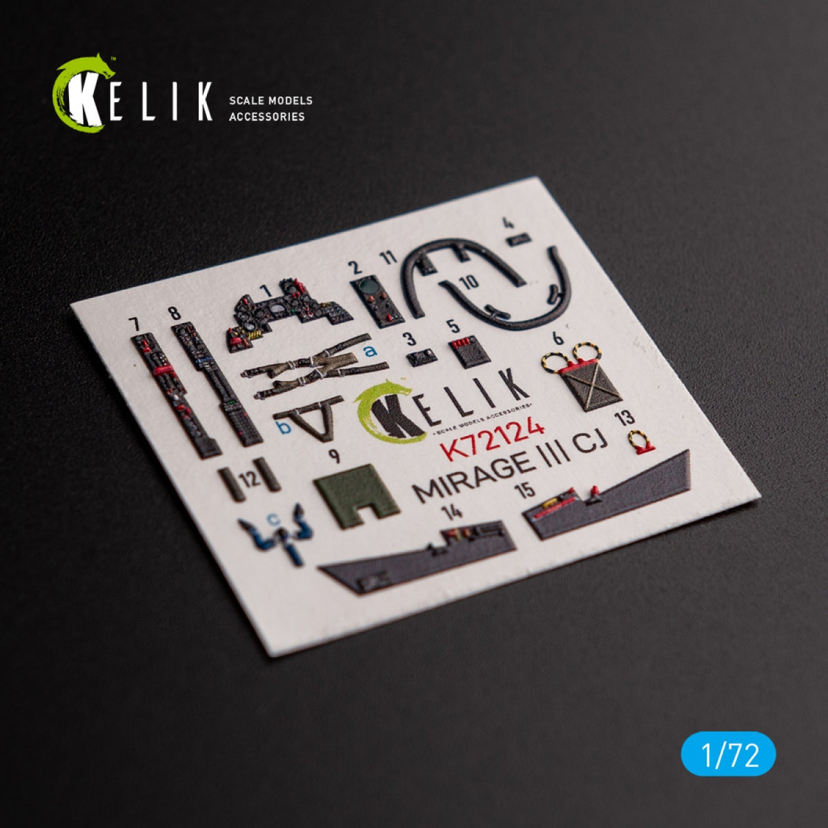 KELIK K72124 MIRAGE III CJ - interior 3D decals for SpecialHobby kit 1/72