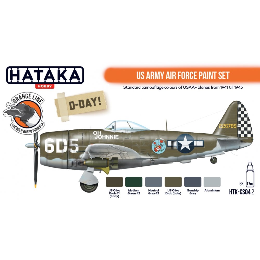 Hataka HTK-CS04.2 US Army Air Force paint set (6x17ml) – immagine 3