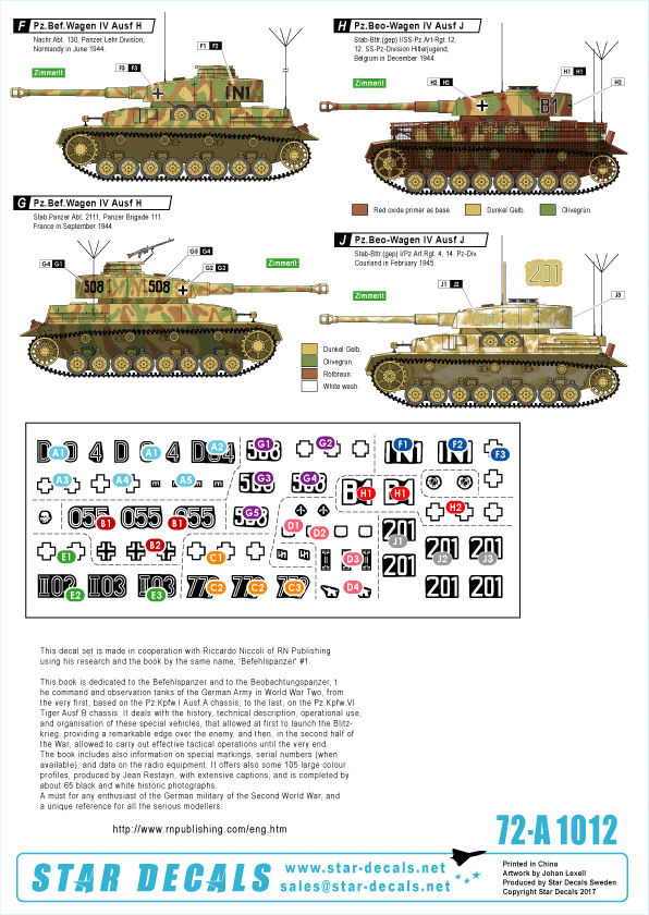 Star Decals 72-A1012 Befehlspanzer #3 German Command 1/72 – image 2