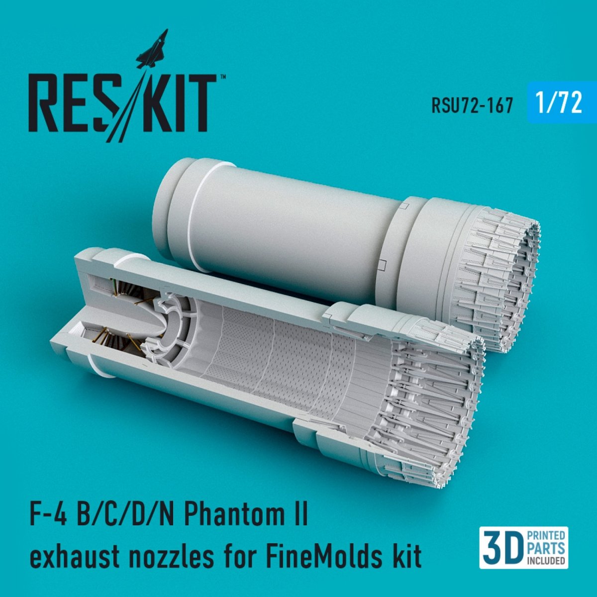 RESKIT RSU72-0167 F-4 (B,C,D,N) "PHANTOM II" EXHAUST NOZZLES FOR FINEMOLDS KIT 1/72