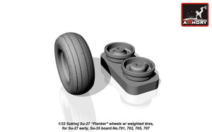 Armory Models AW32004b Sukhoj Su-27 Flanker early wheels w/ weighted tires 1/32 – imagen 3