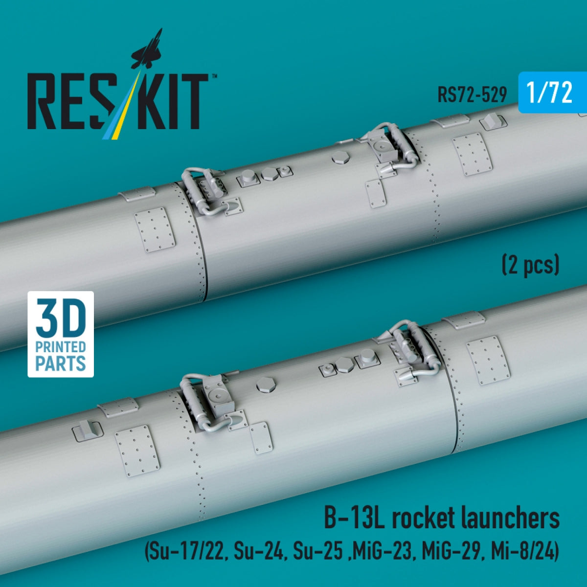 RESKIT RS72-0529 B-13L rocket launchers (2 pcs) (3D Printed) 1/72 – image 3