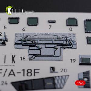 KELIK K48078 F/A-18F Super Hornet interior 3D decals for MENG kit 1/48 – immagine 8