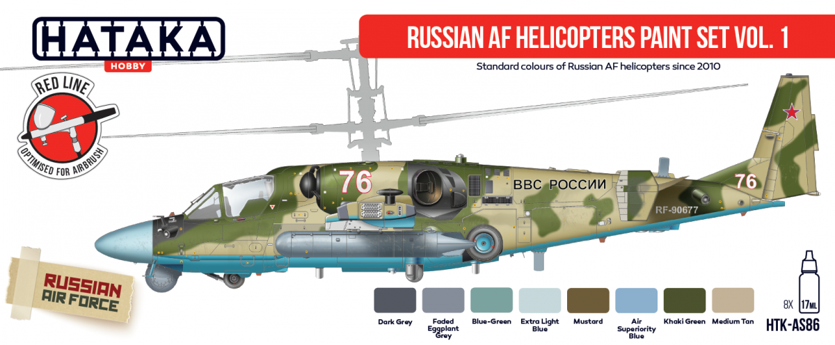 Hataka HTK-AS86 Russian AF Helicopters paint set vol. 1 8x17 – Bild 2
