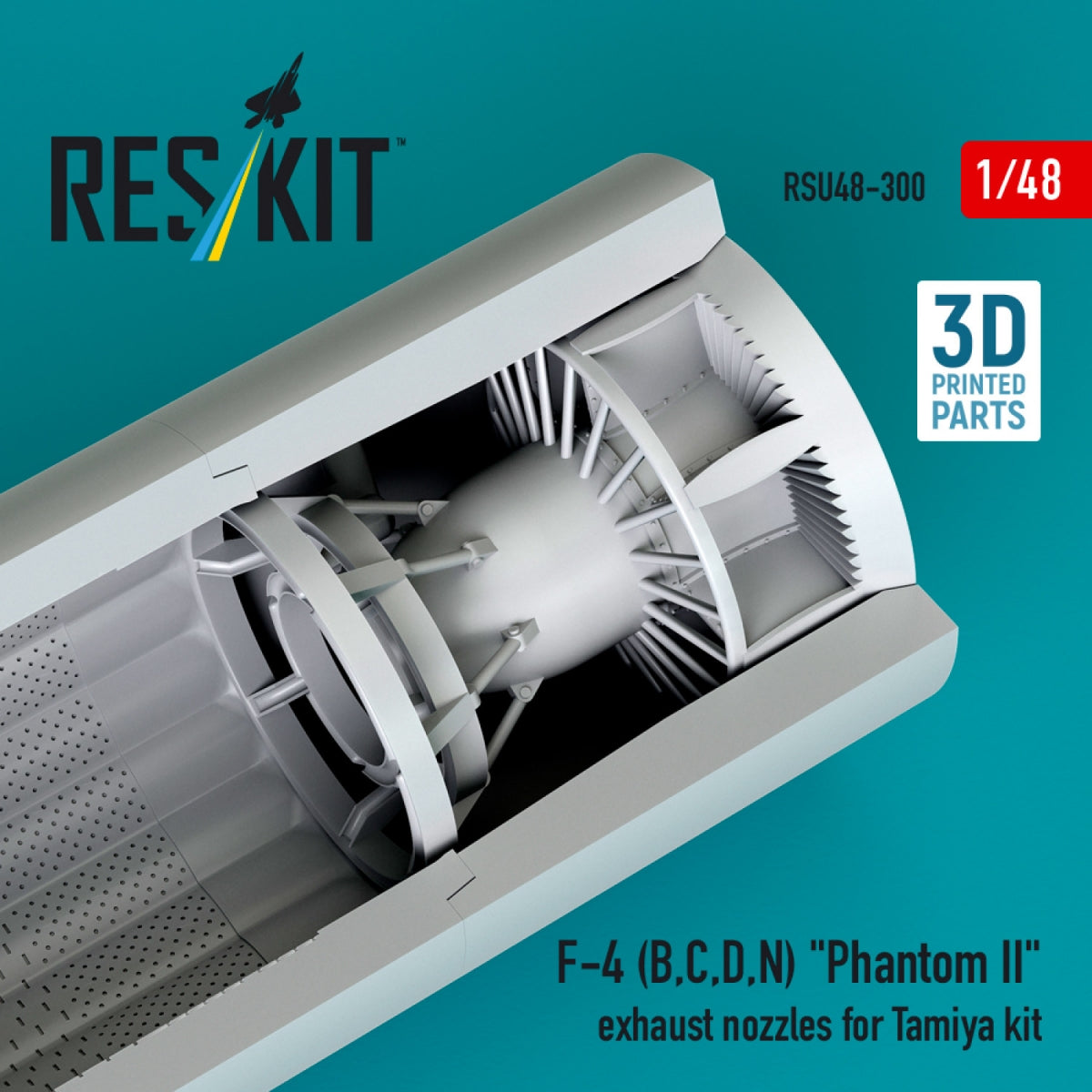 RESKIT RSU48-0300 F-4 (B, C, D, N) « Phantom II » tuyères d&amp;#39;échappement pour maquette Tamiya (impression 3D) 1/48  – image 3