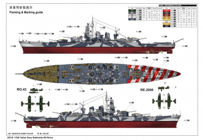 Trumpeter 05318 Italian Navy Battleship RN Roma 1/350 – imagen 2