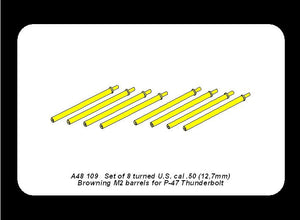 Aber A48 109 Ensemble de 8 canons Browning M2 US de calibre .50 (12,7 mm) tournés pour P-47 Thunderbolt (1/48) – image 6
