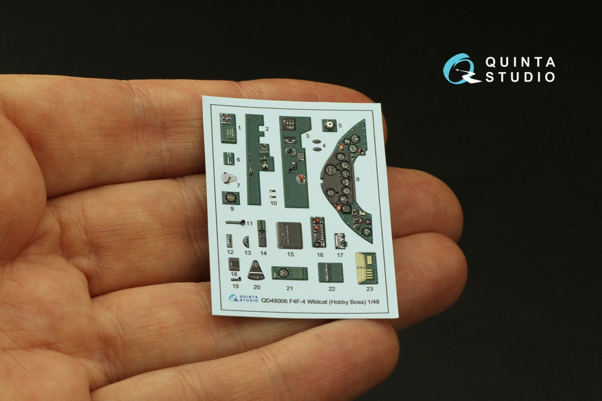 Quinta Studio QD48006 F4F-4 Wildcat 3D-Printed coloured Interior on decal paper (HobbyBoss) 1/48 – Bild 4