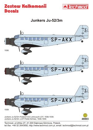 Techmod 48803 - Junkers Ju 52/3m 1/48 – image 2