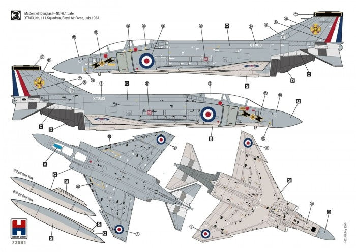 Hobby 2000 72081 F-4K Phantom FG.1 Late Vol.1 (Fujimi + Cartograf + Masks) 1/72 – image 3