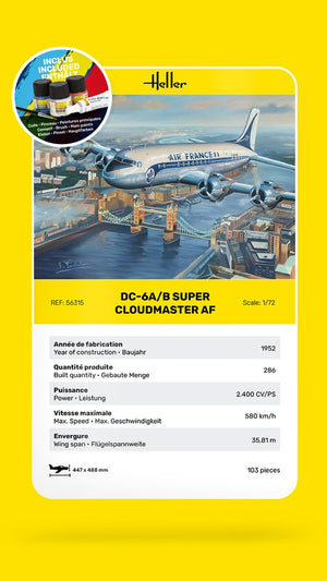 Heller 56315 DC6 Super Cloudmaster Air France - Starter Kit 1/72 – immagine 7