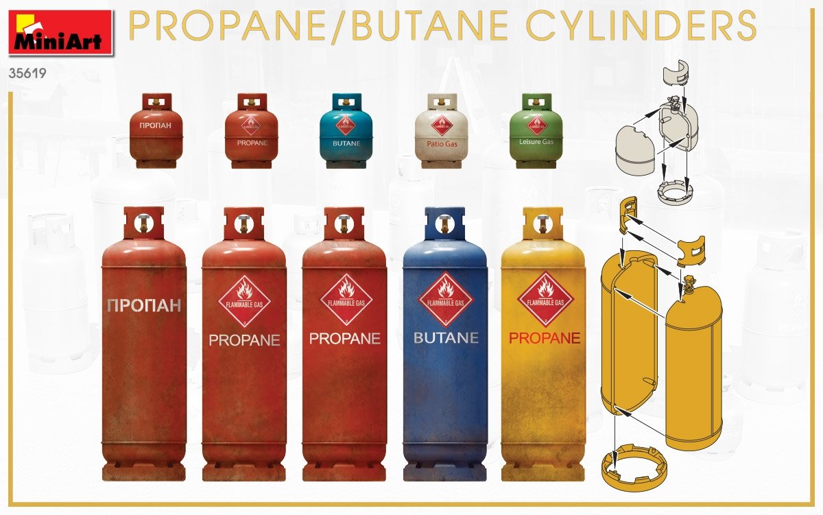 MiniArt 35619 PROPANE/BUTANE CYLINDERS 1/35 – immagine 5