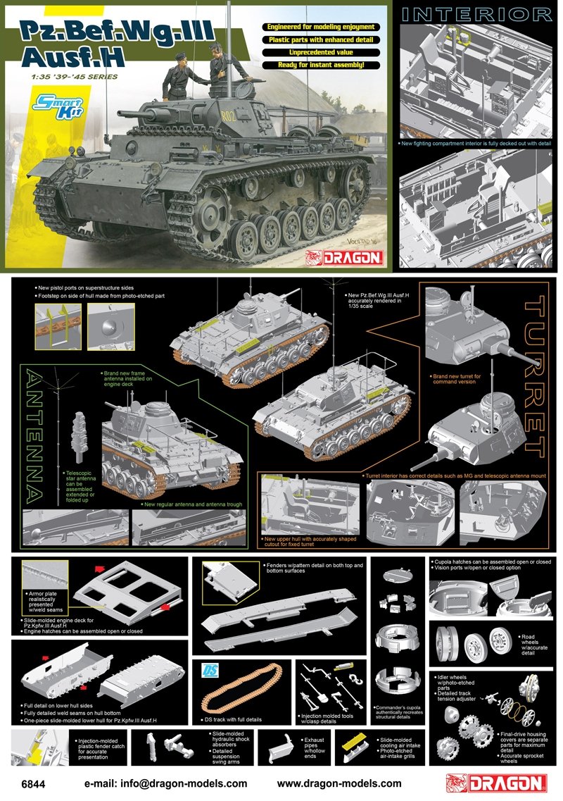 Dragon 6844 Pz.Bef.Wg.III Ausf. H 1/35 – Bild 2