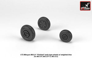 Armory Models AW72048 Mikoyan MiG-21 Fishbed wheels w/ weighted tires, early 1/72 – imagen 2