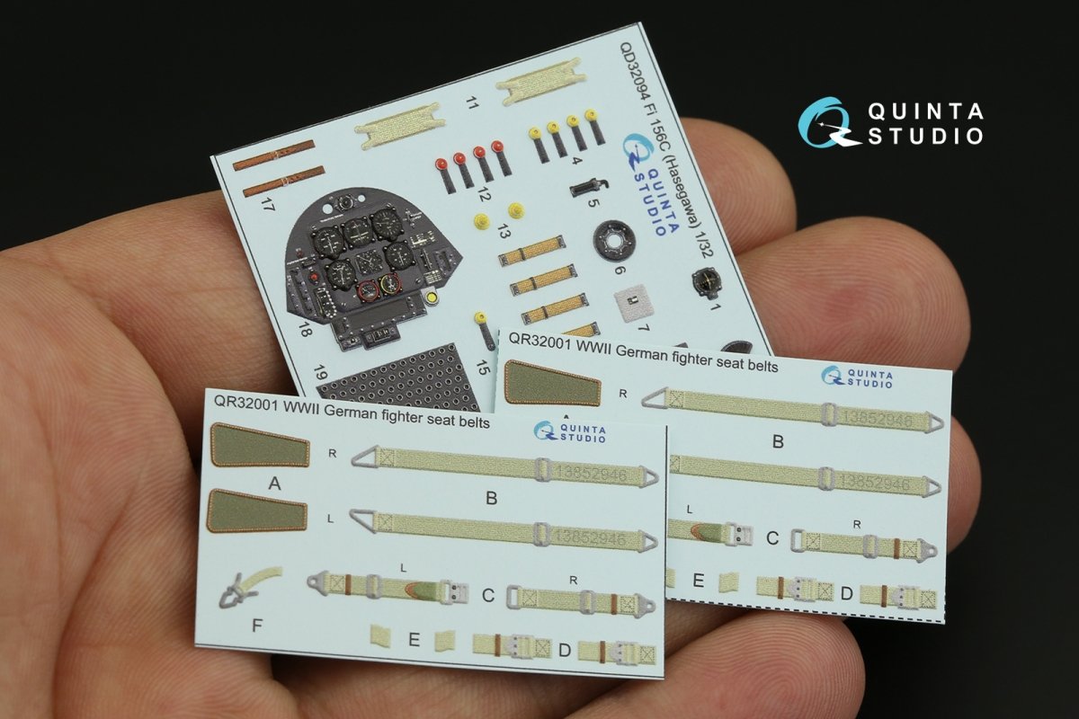 Quinta Studio QD32094 Fi 156C 3D-Printed &amp;amp; coloured Interior on decal paper (Hasegawa) 1/32 – imagen 3