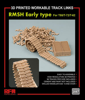 Rye Field Model 2057 RMSH Early type For T55/-72/T-62 3D PRINTED WORKABLE TRACK LINKS 1/35 – imagen 2